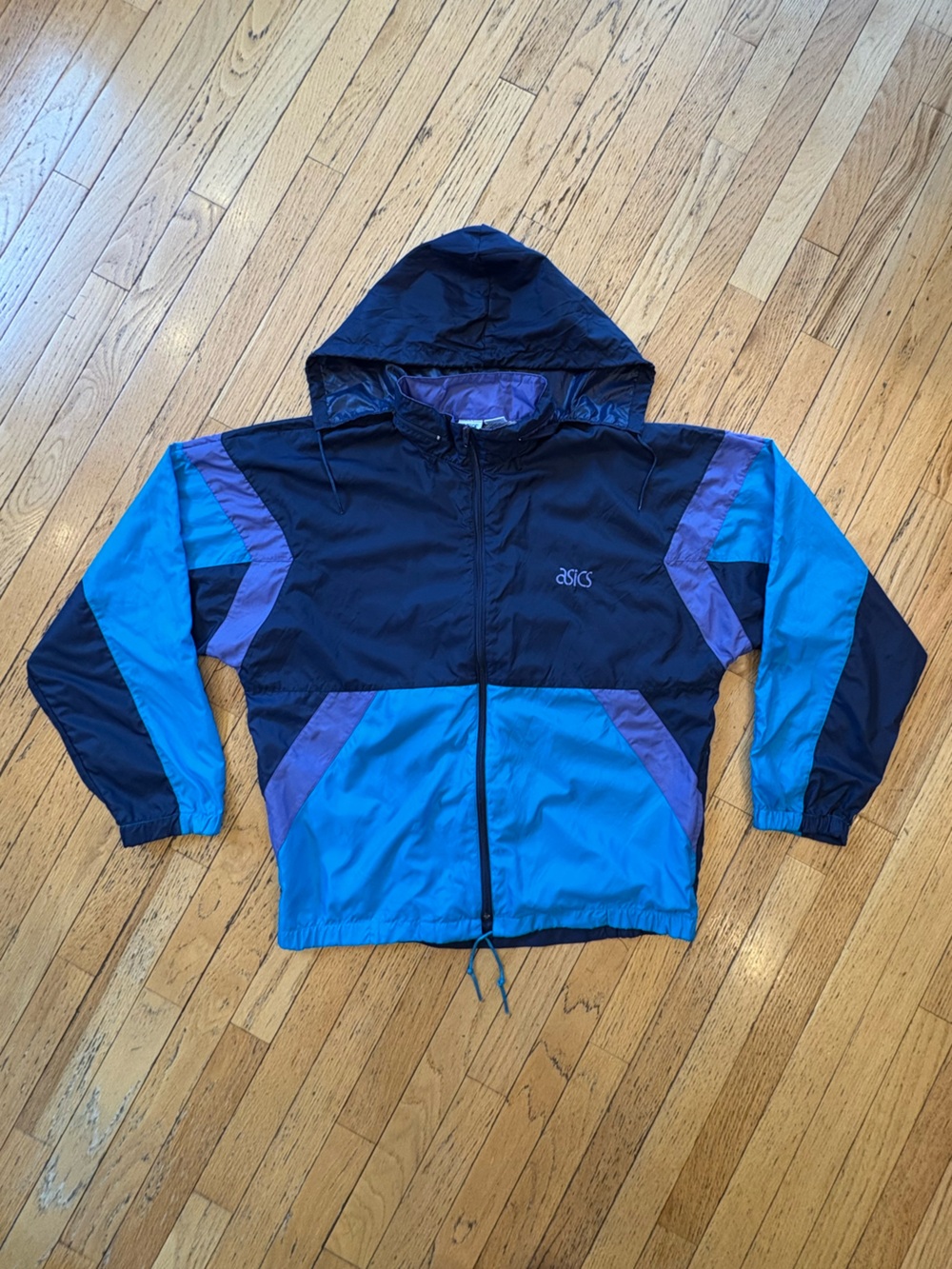 Vintage Asics Purple and White Mesh Lined Jacket